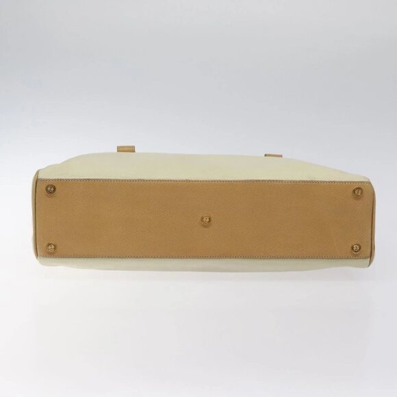 LOEWE Anagram Business Bag Leather 2way Beige Gold Auth 121886 - Picture 7 of 16